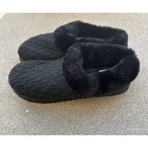 New Dearfoams Women's Black Memory Foam Slippers - XL 11-12 - NWOB (Read)